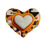 Valentine s Day Design Heart Love Poster Decor Romance Postcard Youth Fun Standard 16  Premium Flano Heart Shape Cushions