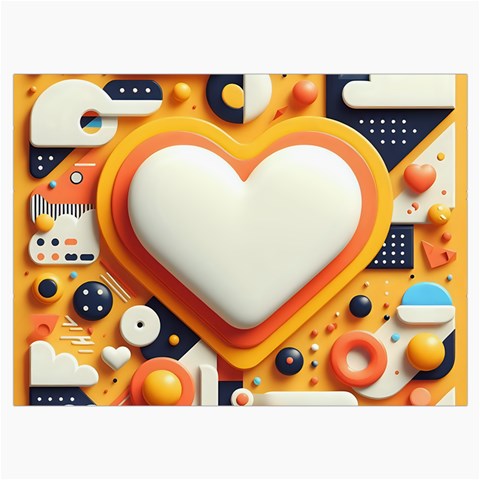 Valentine s Day Design Heart Love Poster Decor Romance Postcard Youth Fun Roll Up Canvas Pencil Holder (M) from UrbanLoad.com Front