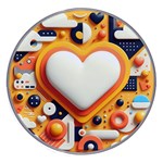 Valentine s Day Design Heart Love Poster Decor Romance Postcard Youth Fun Wireless Fast Charger(White)