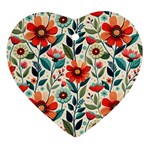 Flowers Flora Floral Background Pattern Nature Seamless Bloom Background Wallpaper Spring Ornament (Heart)