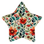 Flowers Flora Floral Background Pattern Nature Seamless Bloom Background Wallpaper Spring Ornament (Star)