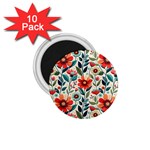 Flowers Flora Floral Background Pattern Nature Seamless Bloom Background Wallpaper Spring 1.75  Magnets (10 pack) 
