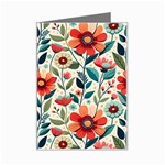 Flowers Flora Floral Background Pattern Nature Seamless Bloom Background Wallpaper Spring Mini Greeting Card