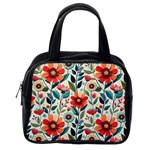 Flowers Flora Floral Background Pattern Nature Seamless Bloom Background Wallpaper Spring Classic Handbag (One Side)