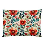 Flowers Flora Floral Background Pattern Nature Seamless Bloom Background Wallpaper Spring Pillow Case