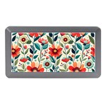 Flowers Flora Floral Background Pattern Nature Seamless Bloom Background Wallpaper Spring Memory Card Reader (Mini)