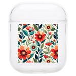 Flowers Flora Floral Background Pattern Nature Seamless Bloom Background Wallpaper Spring Soft TPU AirPods 1/2 Case