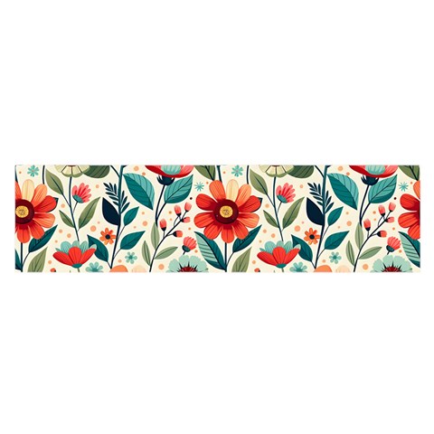 Flowers Flora Floral Background Pattern Nature Seamless Bloom Background Wallpaper Spring Oblong Satin Scarf (16  x 60 ) from UrbanLoad.com Front