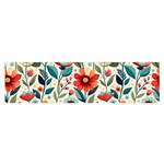 Flowers Flora Floral Background Pattern Nature Seamless Bloom Background Wallpaper Spring Oblong Satin Scarf (16  x 60 )