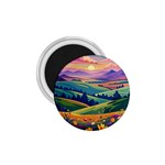 Field Valley Nature Meadows Flowers Dawn Landscape 1.75  Magnets