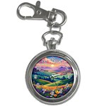 Field Valley Nature Meadows Flowers Dawn Landscape Key Chain Watches