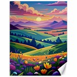 Field Valley Nature Meadows Flowers Dawn Landscape Canvas 12  x 16 