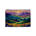 Field Valley Nature Meadows Flowers Dawn Landscape Cosmetic Bag (Medium)