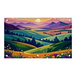 Field Valley Nature Meadows Flowers Dawn Landscape Banner and Sign 5  x 3 