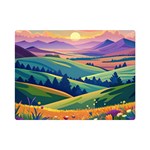 Field Valley Nature Meadows Flowers Dawn Landscape Premium Plush Fleece Blanket (Mini)