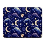 Night Moon Seamless Background Stars Sky Clouds Texture Pattern Small Mousepad