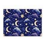 Night Moon Seamless Background Stars Sky Clouds Texture Pattern Sticker A4 (10 pack)