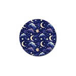 Night Moon Seamless Background Stars Sky Clouds Texture Pattern Golf Ball Marker (10 pack)