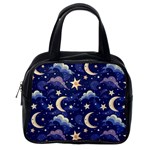 Night Moon Seamless Background Stars Sky Clouds Texture Pattern Classic Handbag (One Side)