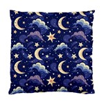 Night Moon Seamless Background Stars Sky Clouds Texture Pattern Standard Cushion Case (Two Sides)