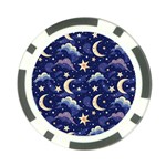 Night Moon Seamless Background Stars Sky Clouds Texture Pattern Poker Chip Card Guard (10 pack)