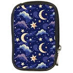 Night Moon Seamless Background Stars Sky Clouds Texture Pattern Compact Camera Leather Case