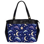 Night Moon Seamless Background Stars Sky Clouds Texture Pattern Oversize Office Handbag (2 Sides)