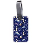 Night Moon Seamless Background Stars Sky Clouds Texture Pattern Luggage Tag (one side)