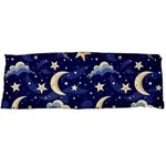 Night Moon Seamless Background Stars Sky Clouds Texture Pattern Body Pillow Case (Dakimakura)