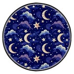Night Moon Seamless Background Stars Sky Clouds Texture Pattern Wireless Fast Charger(Black)