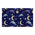 Night Moon Seamless Background Stars Sky Clouds Texture Pattern Banner and Sign 5  x 3 
