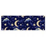 Night Moon Seamless Background Stars Sky Clouds Texture Pattern Banner and Sign 6  x 2 