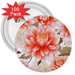 Flowers Plants Sample Design Rose Garden Flower Decoration Love Romance Bouquet 3  Buttons (100 pack) 