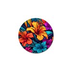 Hibiscus Flowers Colorful Vibrant Tropical Garden Bright Saturated Nature Golf Ball Marker (10 pack)