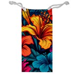 Hibiscus Flowers Colorful Vibrant Tropical Garden Bright Saturated Nature Jewelry Bag