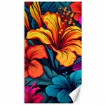 Hibiscus Flowers Colorful Vibrant Tropical Garden Bright Saturated Nature Canvas 40  x 72 