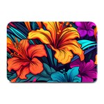 Hibiscus Flowers Colorful Vibrant Tropical Garden Bright Saturated Nature Plate Mats