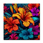 Hibiscus Flowers Colorful Vibrant Tropical Garden Bright Saturated Nature Face Towel