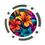 Hibiscus Flowers Colorful Vibrant Tropical Garden Bright Saturated Nature Poker Chip Card Guard (10 pack)
