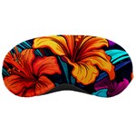 Hibiscus Flowers Colorful Vibrant Tropical Garden Bright Saturated Nature Sleep Mask