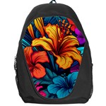 Hibiscus Flowers Colorful Vibrant Tropical Garden Bright Saturated Nature Backpack Bag