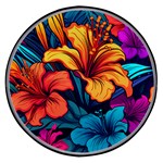 Hibiscus Flowers Colorful Vibrant Tropical Garden Bright Saturated Nature Wireless Fast Charger(Black)