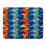 Clouds Stars Sky Moon Day And Night Background Wallpaper Small Mousepad
