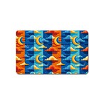 Clouds Stars Sky Moon Day And Night Background Wallpaper Magnet (Name Card)
