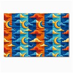 Clouds Stars Sky Moon Day And Night Background Wallpaper Postcard 4 x 6  (Pkg of 10)