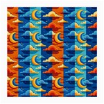 Clouds Stars Sky Moon Day And Night Background Wallpaper Medium Glasses Cloth