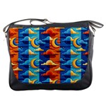 Clouds Stars Sky Moon Day And Night Background Wallpaper Messenger Bag