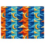 Clouds Stars Sky Moon Day And Night Background Wallpaper Two Sides Premium Plush Fleece Blanket (Baby Size)