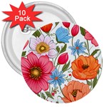 Flowers Plants Bouquets Decor Flower Decoration Garden Flower Shop Scent Romance Wallpaper Nature 3  Buttons (10 pack) 