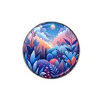 Nature Night Bushes Flowers Leaves Clouds Landscape Berries Story Fantasy Wallpaper Background Sampl Hat Clip Ball Marker (4 pack)